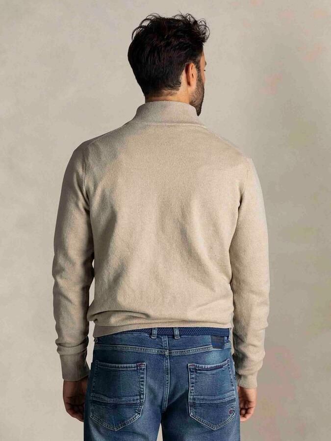 New zealand auckland NZA Half Zip Trui Christopher Melange Warm Beige - Foto 4