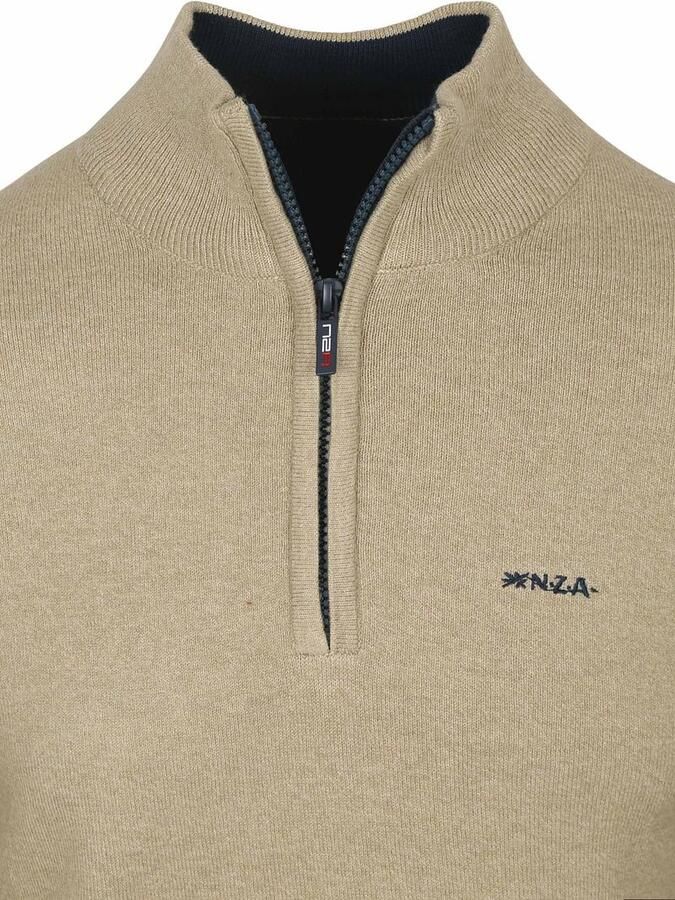 New zealand auckland NZA Half Zip Trui Christopher Melange Warm Beige - Foto 5