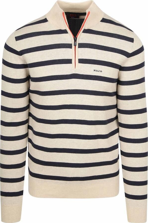New zealand auckland NZA Half Zip Trui Wanake Streep Ecru