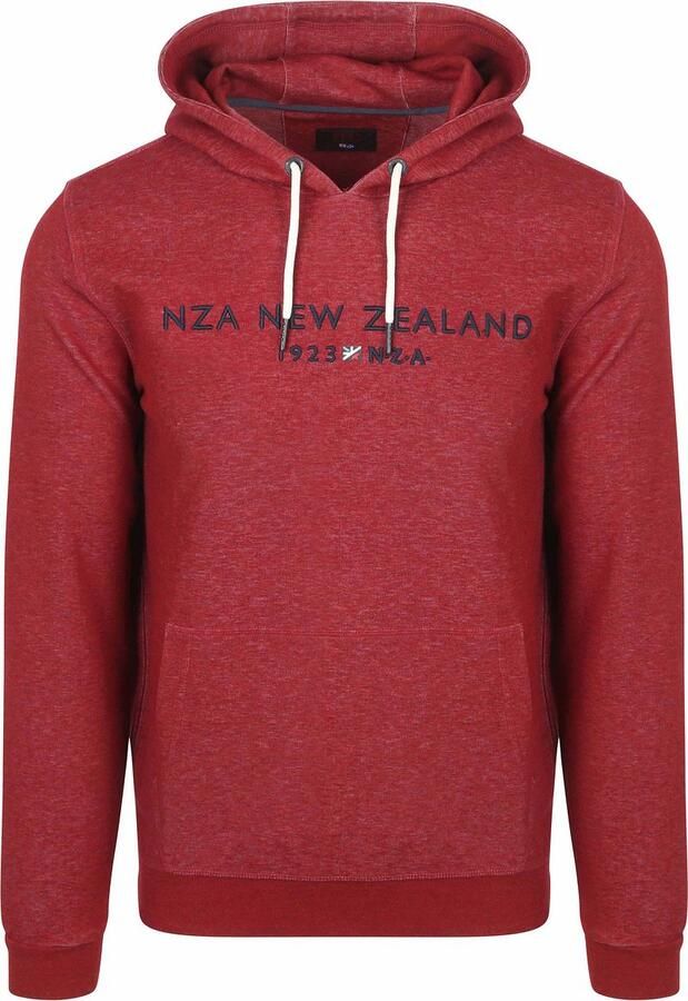 New zealand auckland NZA Hoodie Diamond Logo Interlock Melange Cherry Red