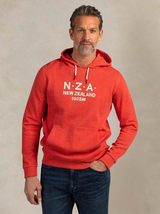 New zealand auckland NZA Hoodie French Rib Garment Washed Red - Foto 4