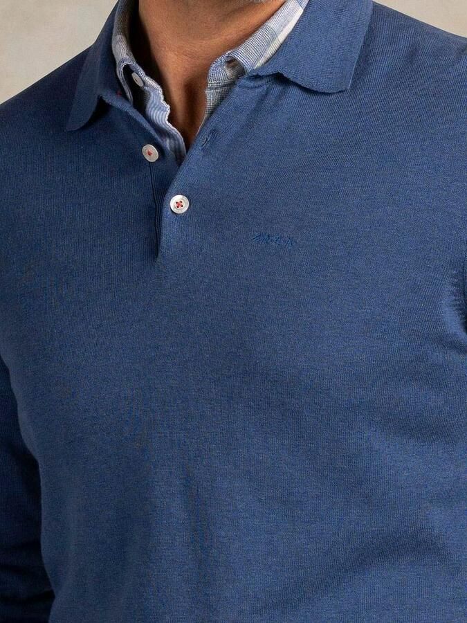New zealand auckland NZA Longsleeve Knitted Polo Blauw - Foto 2