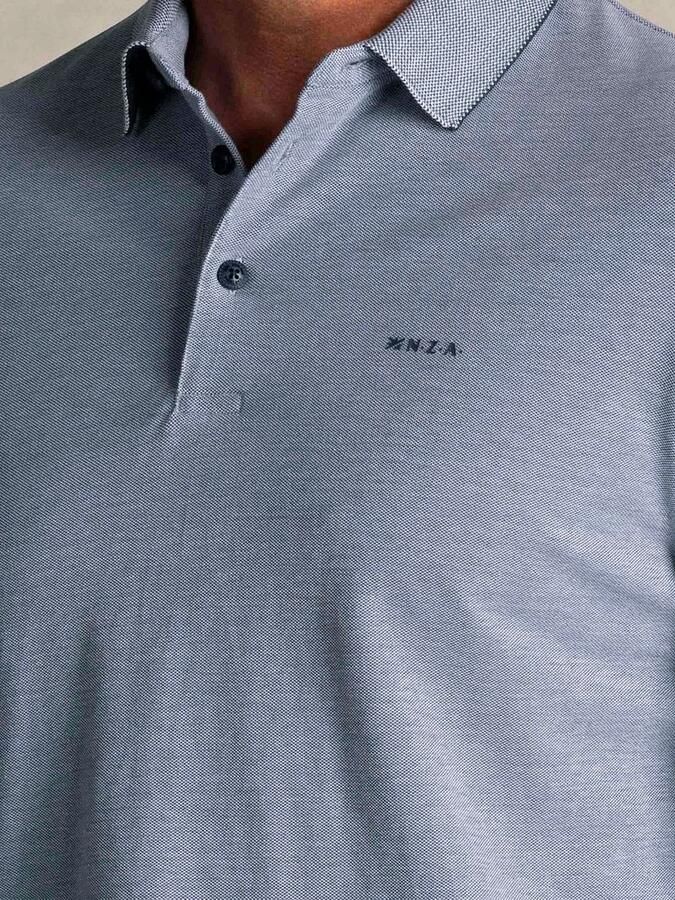 New zealand auckland Polo Shirt Lange Mouw NZA Longsleeve Polo Hamton Piqué Blauw - Foto 3