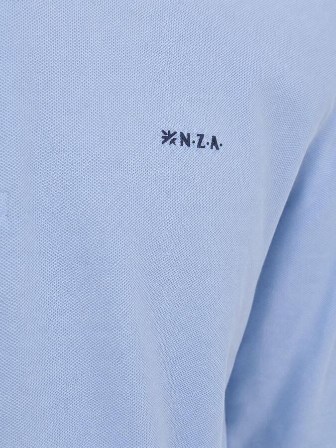 New Zealand Auckland regular fit gemêleerde polo lichtblauw - Foto 4