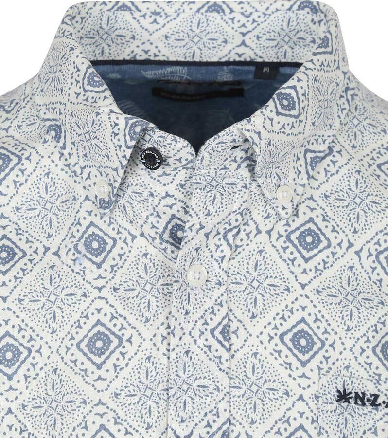New zealand auckland NZA Overhemd Karson Linnen Blend Blauw - Foto 3