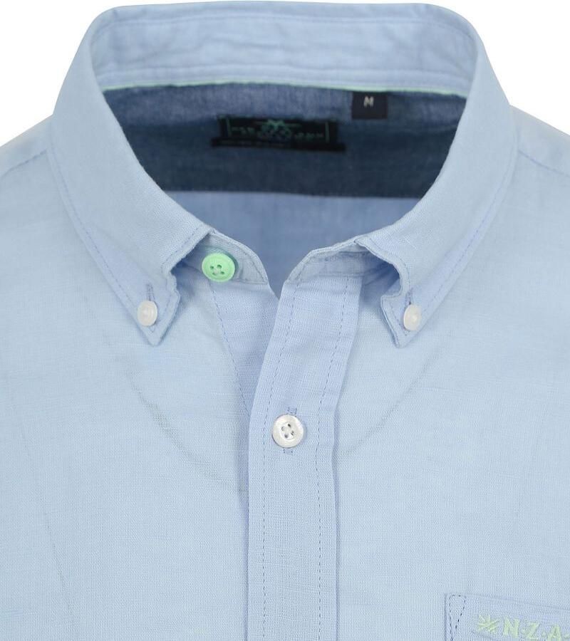 New zealand auckland Overhemd Lange Mouw NZA Overhemd Okarito Linnen Lichtblauw