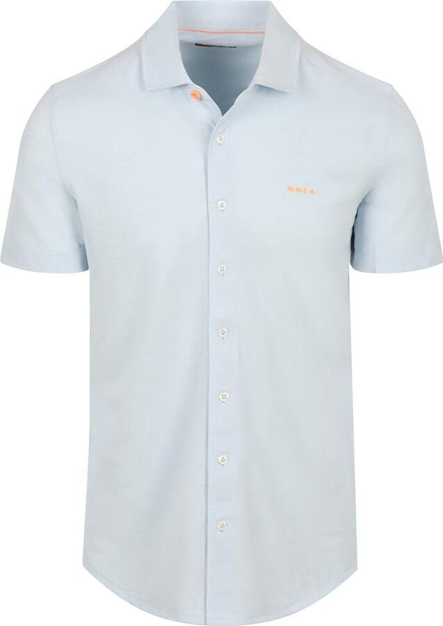 New zealand auckland NZA Overhemd Short Sleeve Piqué Sky Blauw