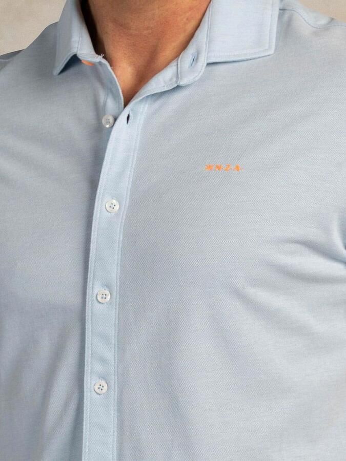 New zealand auckland NZA Overhemd Short Sleeve Piqué Sky Blauw - Foto 2