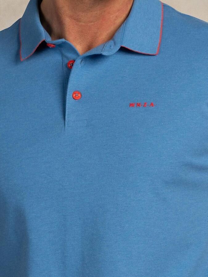 New zealand auckland NZA Polo Henley Piqué Sailing Blauw - Foto 4