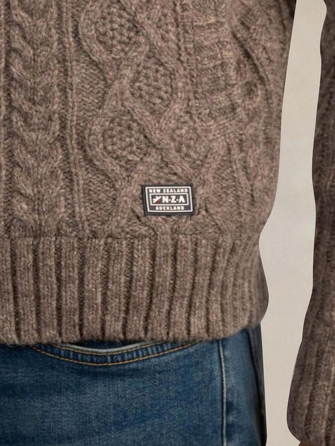 New zealand auckland NZA Pullover Cable Wool Taupe - Foto 3