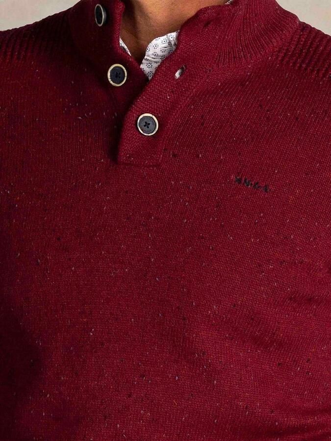 New zealand auckland NZA Pullover Mocker Conor Melange Cherry Red