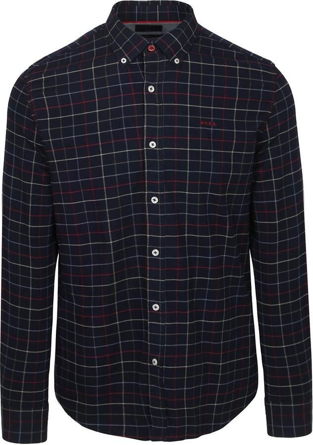 New zealand auckland NZA Shirt Bruce Waihi Light Flannel Check Icon Navy