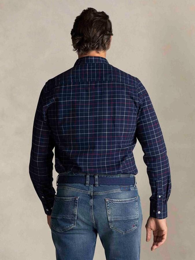 New zealand auckland NZA Shirt Bruce Waihi Light Flannel Check Icon Navy - Foto 2