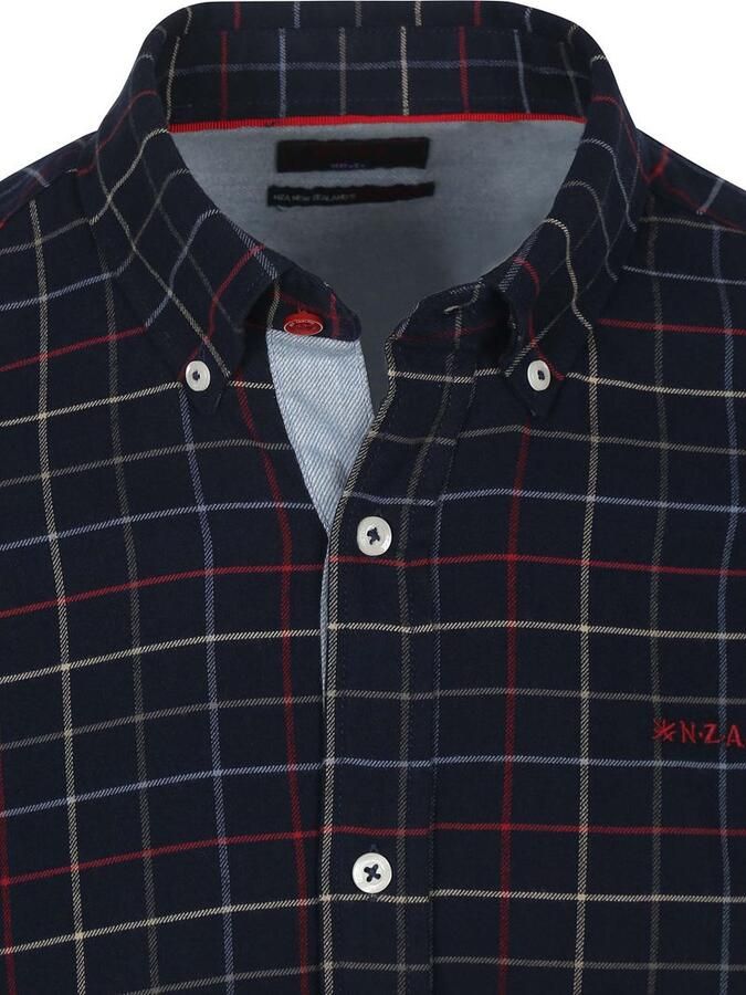 New zealand auckland NZA Shirt Bruce Waihi Light Flannel Check Icon Navy - Foto 3