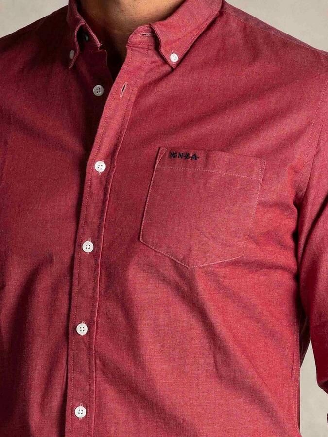 New zealand auckland NZA Shirt James Twill Melange Rood