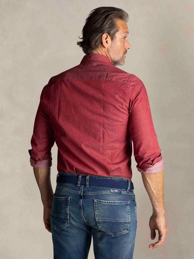 New zealand auckland NZA Shirt James Twill Melange Rood - Foto 2