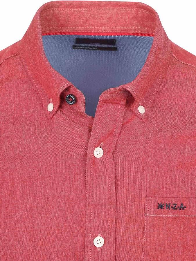 New zealand auckland NZA Shirt James Twill Melange Rood - Foto 3