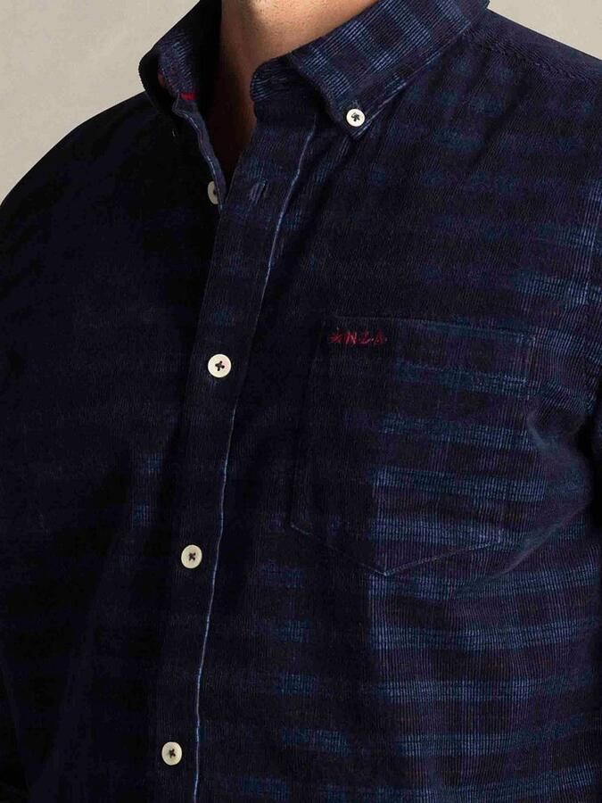 New zealand auckland NZA Shirt Kauri Corduroy Ruit Navy