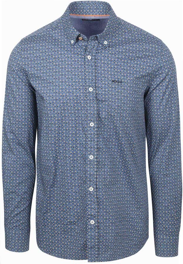 New zealand auckland NZA Shirt Kylan Poplin Print Blauw