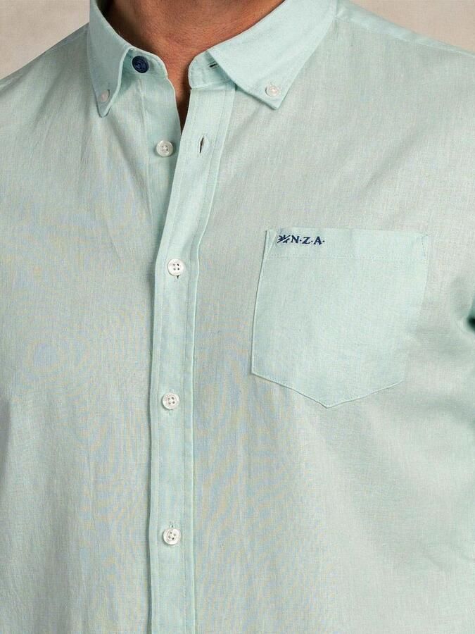New zealand auckland NZA Shirt Linnen Blend Aqua - Foto 2