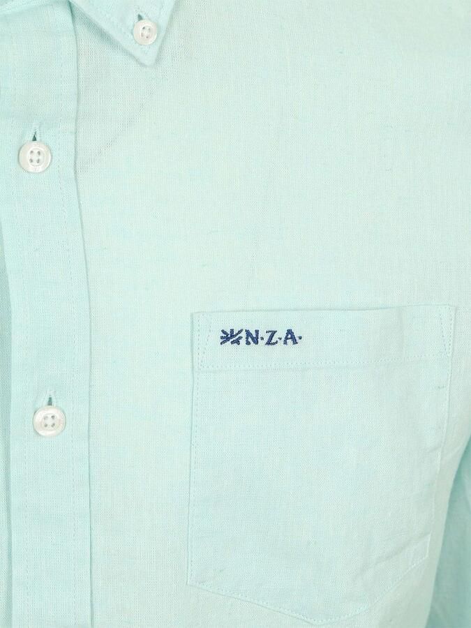 New zealand auckland NZA Shirt Linnen Blend Aqua - Foto 5