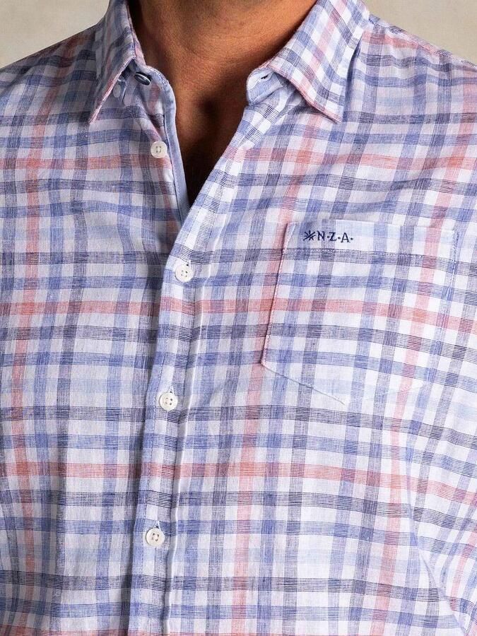 New zealand auckland NZA Shirt Picton Linnen Blend Ruit Multicolour - Foto 2
