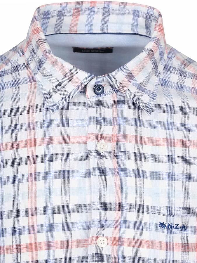 New zealand auckland NZA Shirt Picton Linnen Blend Ruit Multicolour - Foto 5