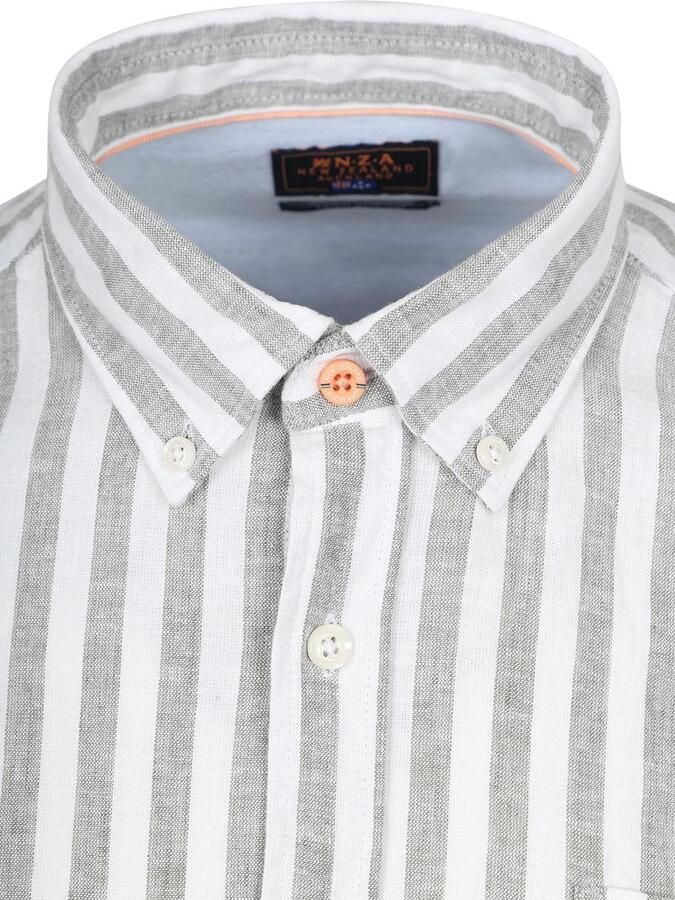 New zealand auckland NZA Shirt Picton Linnen Blend Streep Groen - Foto 5
