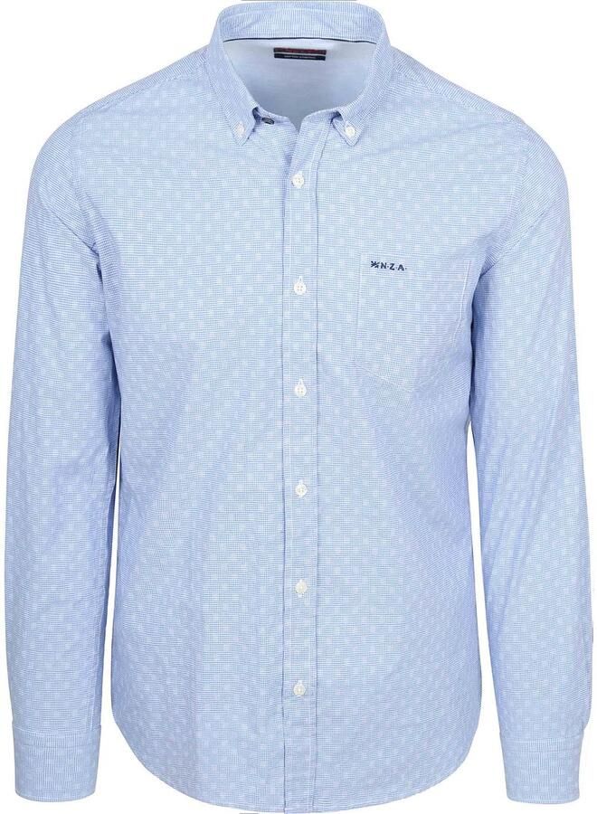 New zealand auckland NZA Shirt Tuki Jacquard Print Blauw