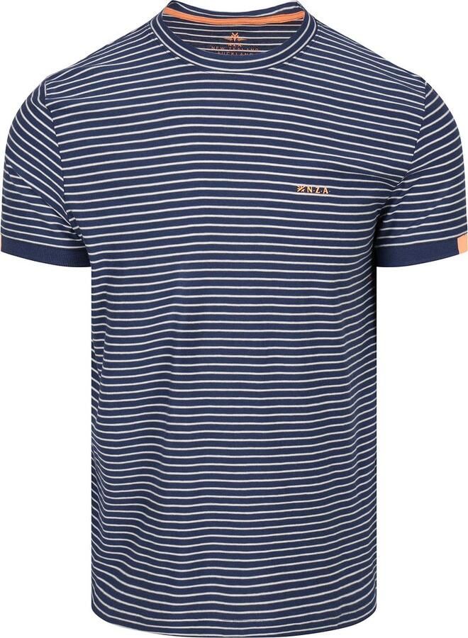 New zealand auckland NZA T-shirt Jersey Stripe Navy Sky
