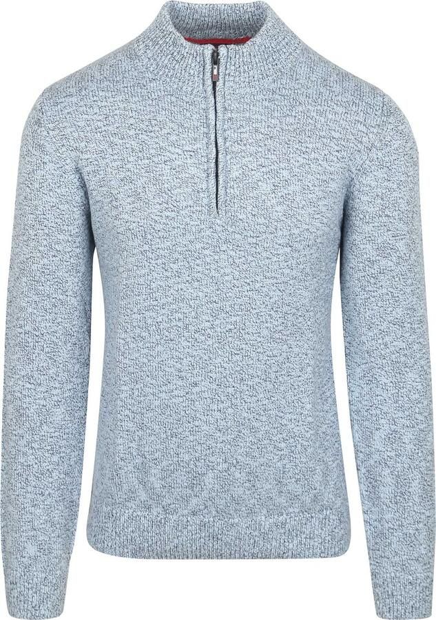 New zealand auckland NZA Trui Half Zip Thames Milton Slub Blauw