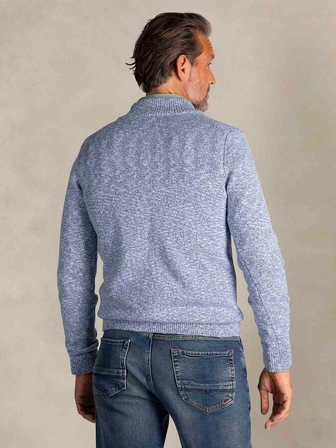 New zealand auckland NZA Trui Half Zip Thames Milton Slub Blauw - Foto 3