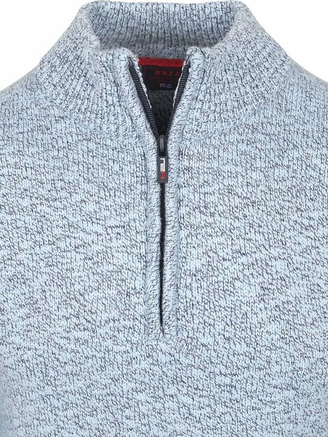 New zealand auckland NZA Trui Half Zip Thames Milton Slub Blauw - Foto 4