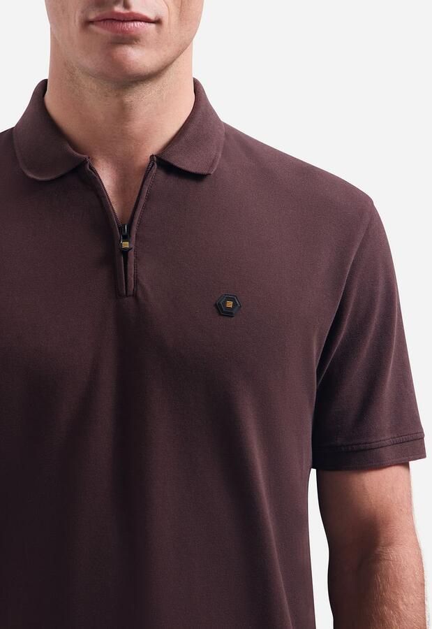 No Excess Half Zip Poloshirt Bruin - Foto 2