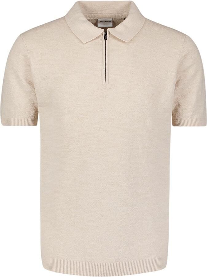 No Excess Polo Shirt Korte Mouw Half Zip Poloshirt Ecru - Foto 3