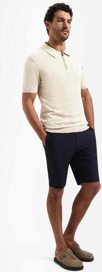 No Excess Polo Shirt Korte Mouw Half Zip Poloshirt Ecru - Foto 5