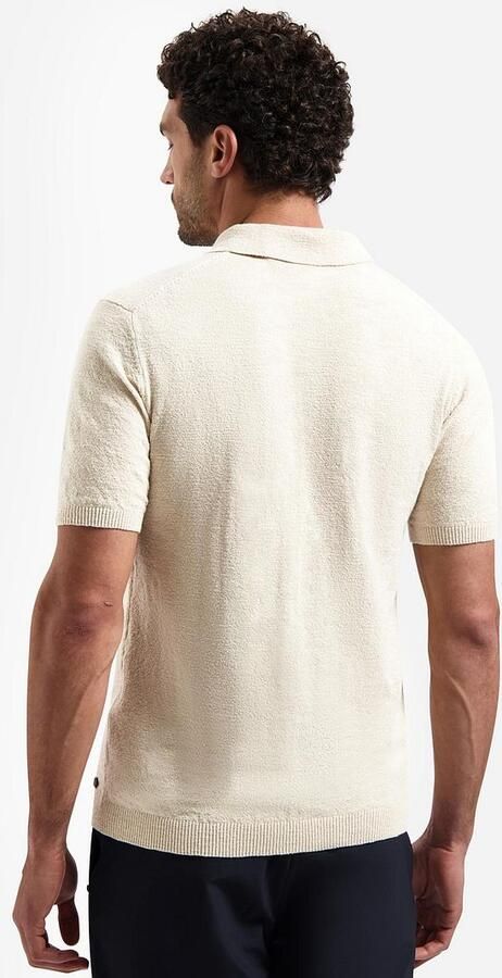 No Excess Polo Shirt Korte Mouw Half Zip Poloshirt Ecru - Foto 4