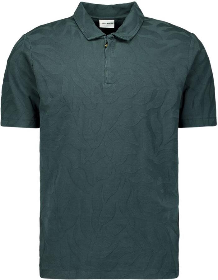 No Excess Half Zip Poloshirt Jacquard Dark Steel