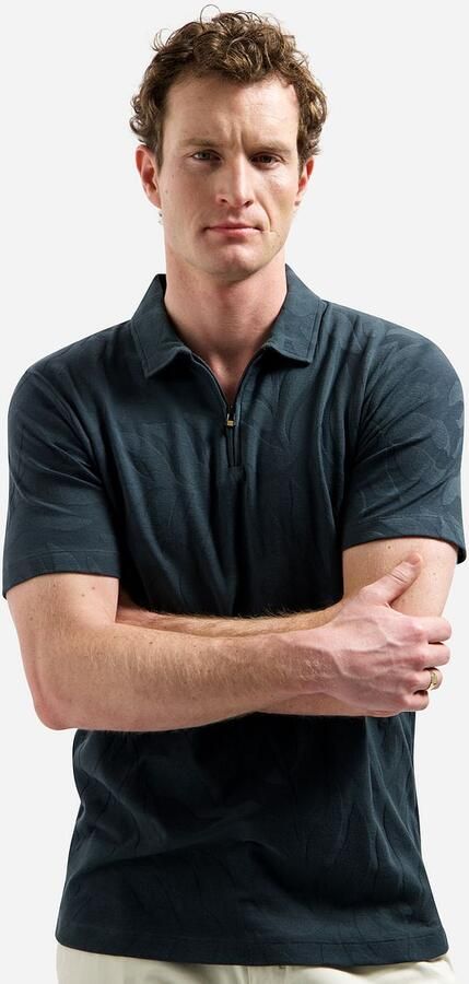 No Excess Half Zip Poloshirt Jacquard Dark Steel - Foto 3