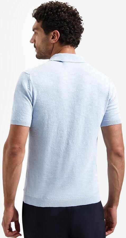 No Excess Polo Shirt Korte Mouw Half Zip Poloshirt Lichtblauw - Foto 5