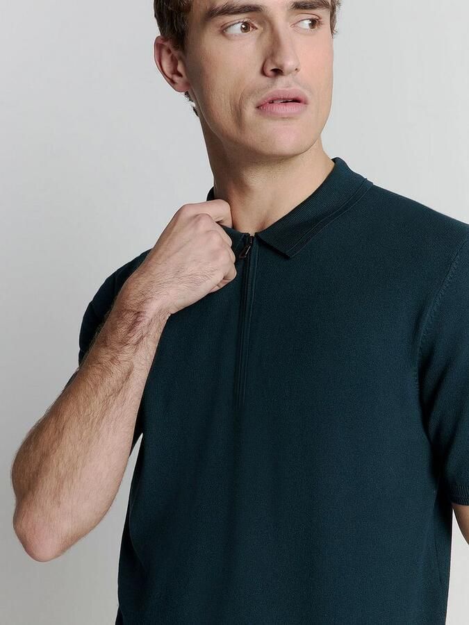 No Excess Half Zip Poloshirt Navy - Foto 3