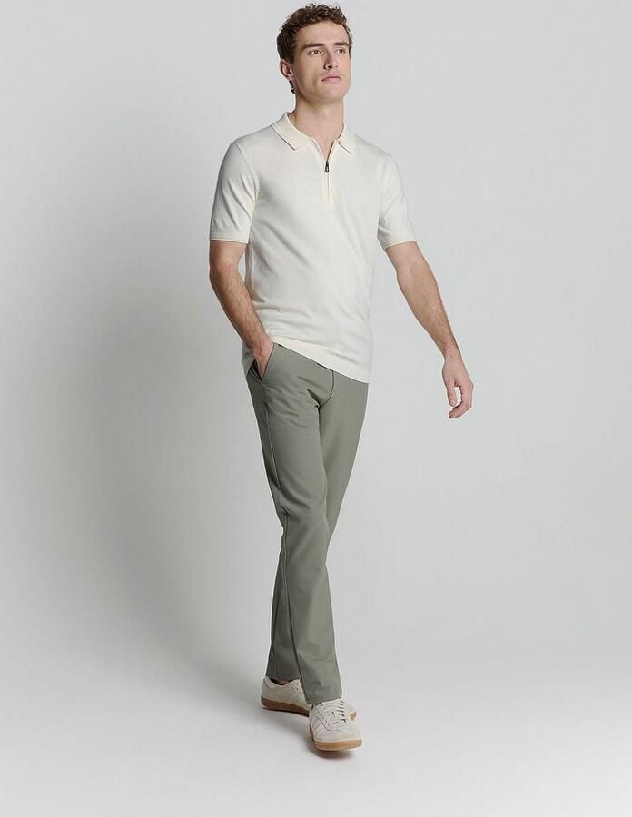 No Excess T-shirt Half Zip Poloshirt Off White