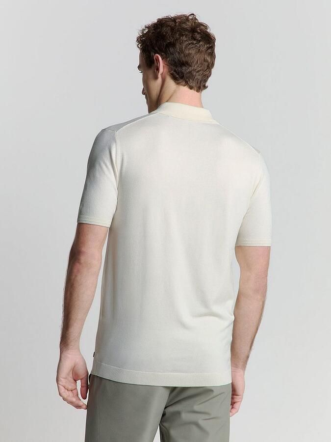 No Excess T-shirt Half Zip Poloshirt Off White - Foto 3