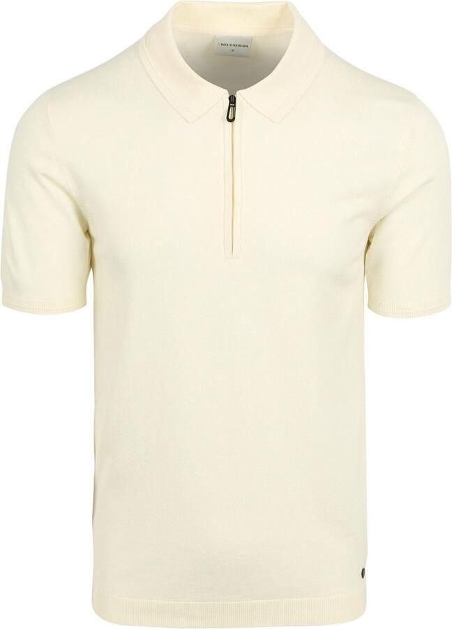 No Excess T-shirt Half Zip Poloshirt Off White