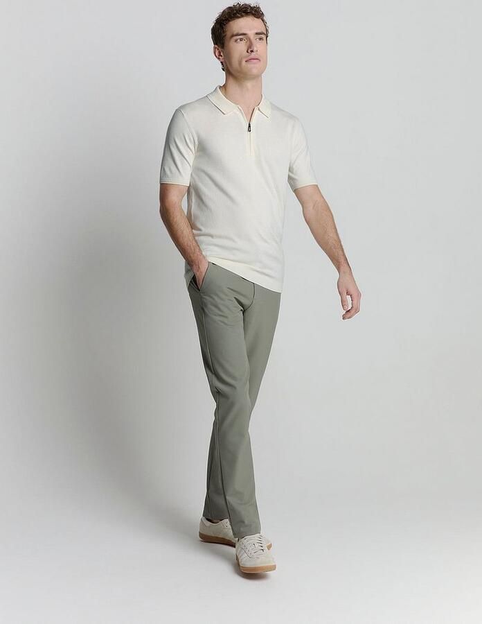 No Excess T-shirt Half Zip Poloshirt Off White - Foto 2
