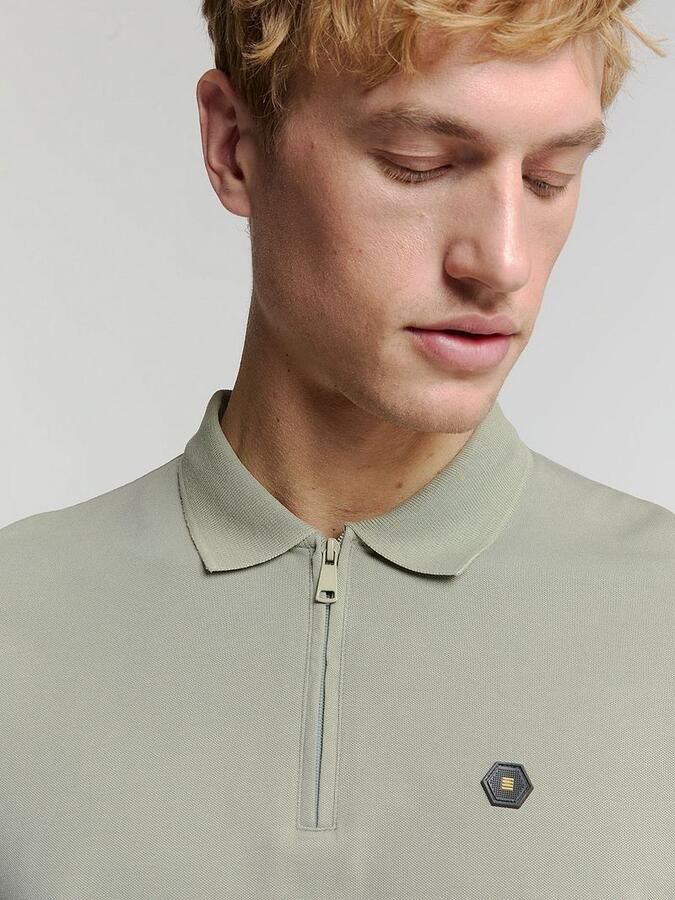 No Excess T-shirt Half Zip Poloshirt Piqué Groen - Foto 4
