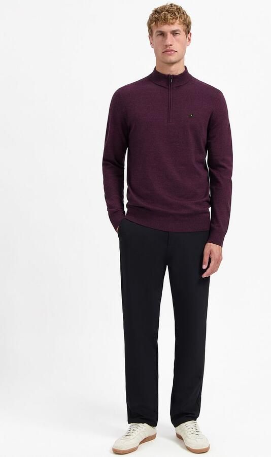 No Excess Half Zip Trui Dark Wine Melange - Foto 4