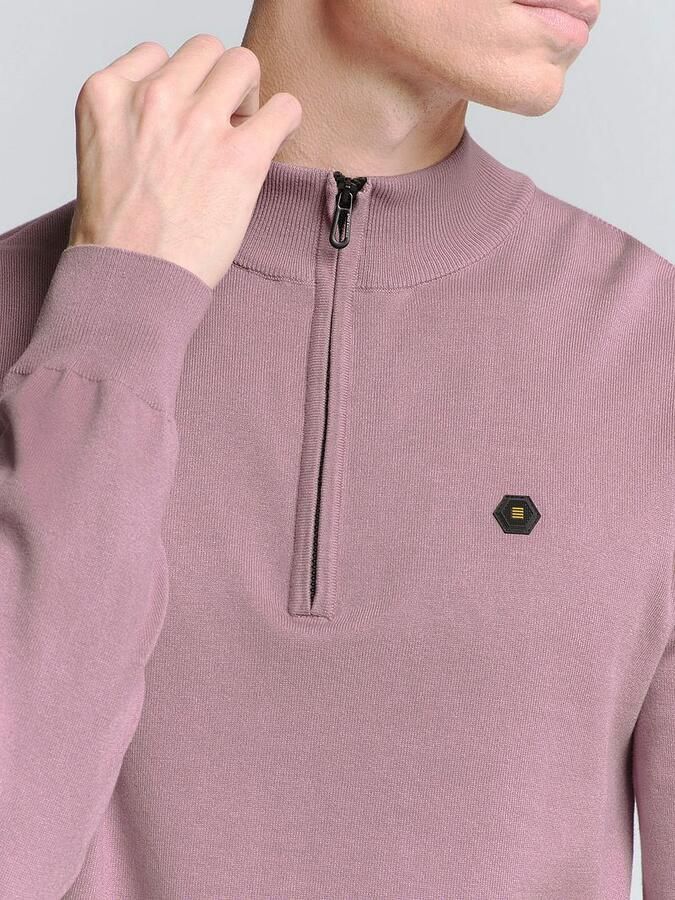 No Excess Half Zip Trui Mauve - Foto 3