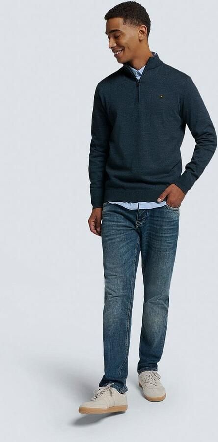 No Excess pullover fijn gebreid donkerblauw - Foto 3
