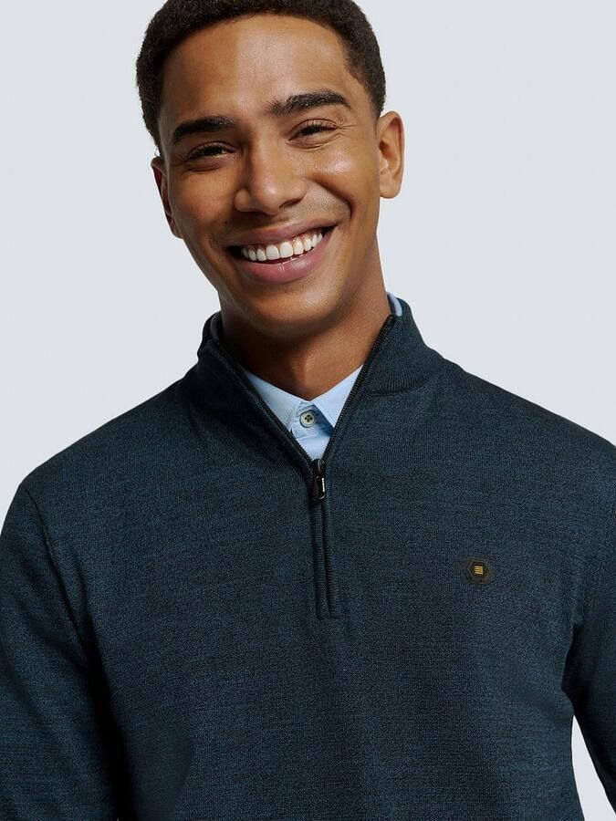 No Excess pullover fijn gebreid donkerblauw - Foto 4